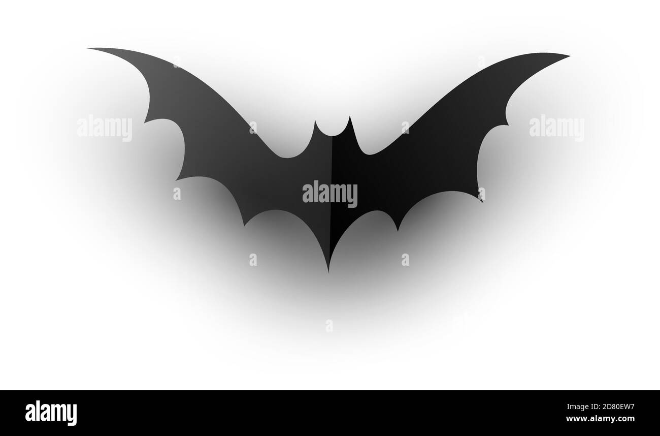 Halloween hand drawing black bat isolated on white background. Bats ...