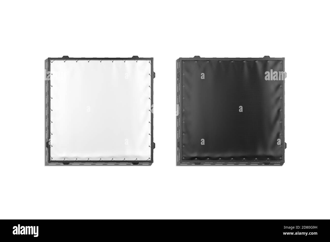 Blank black and white stretching banner with grip frame mockup Stock Photo Alamy