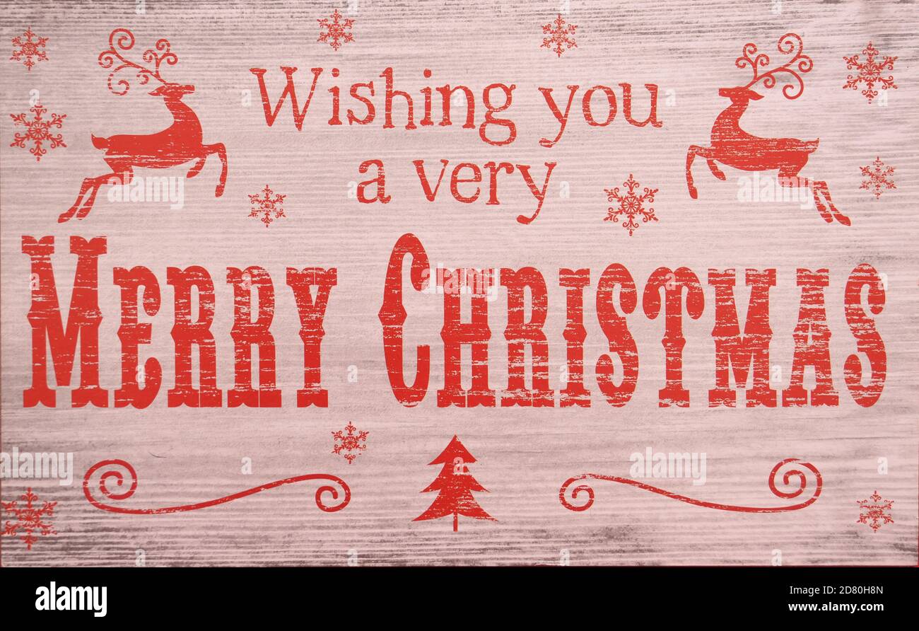 Wishing you a Merry Christmas sign Stock Photo