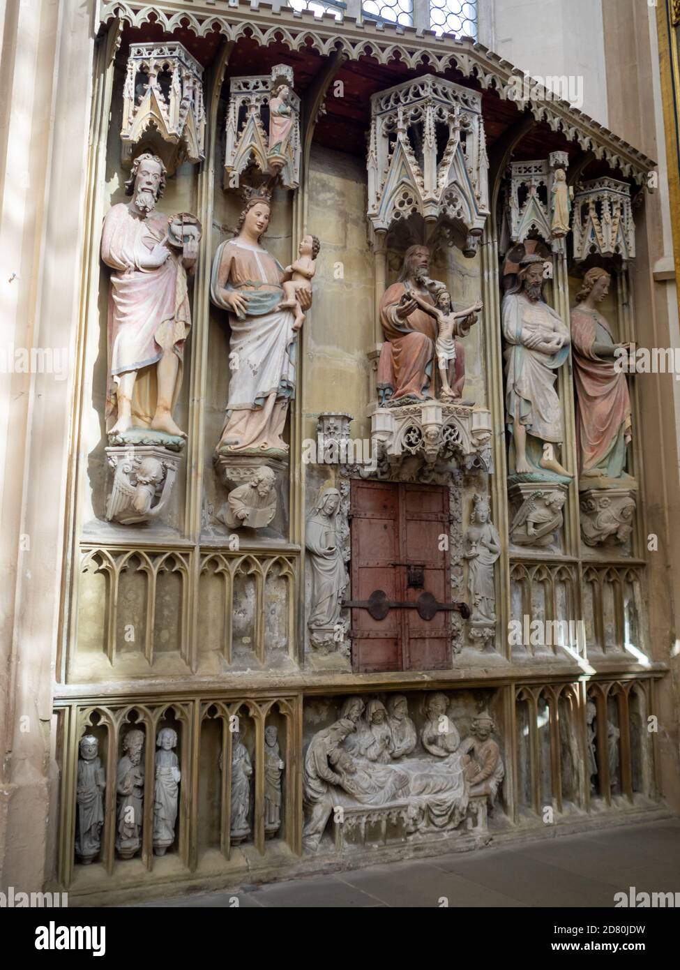 Stone carved altar on Rothenburg ob der Tauber St. Jakob Church Stock Photo