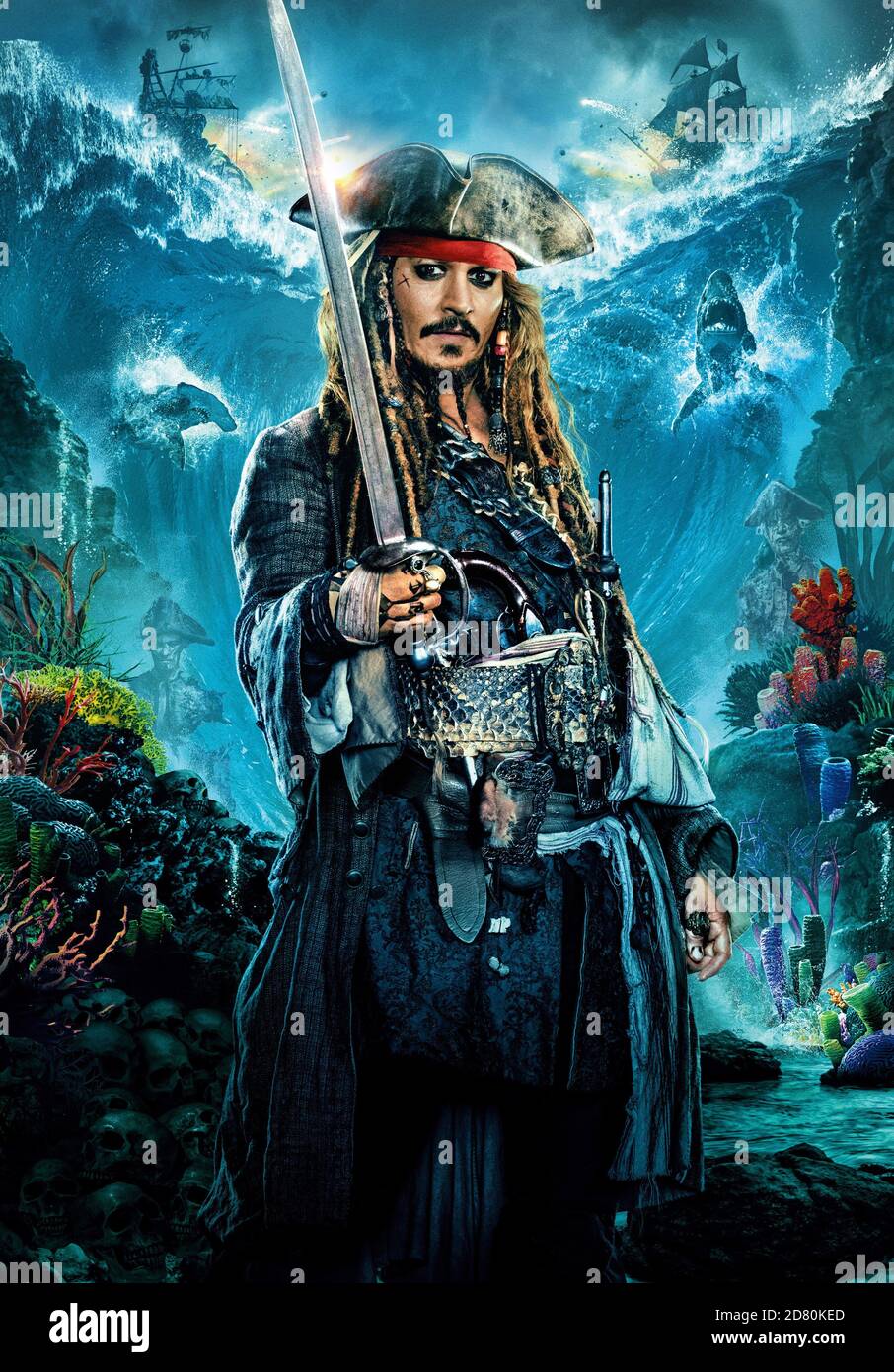 Pirates Of The Caribbean Dead Men Tell No Tales Year 17 Usa Director Joachim Ronning Espen Sandberg Johnny Depp Poster Key Art Stock Photo Alamy