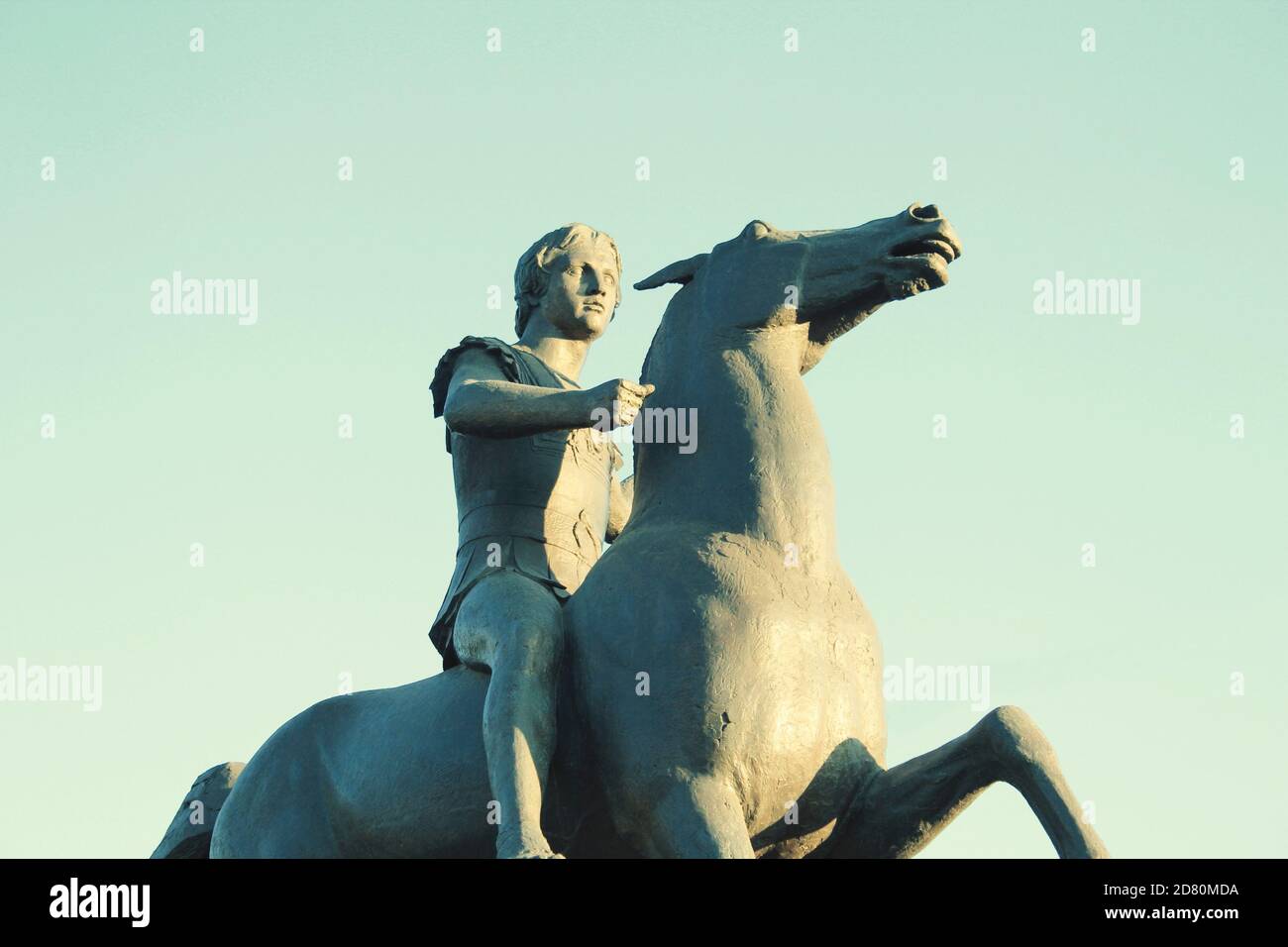 Statue of Alexander the Great in Athens, Greece, October 2 2019. Stock Photo
