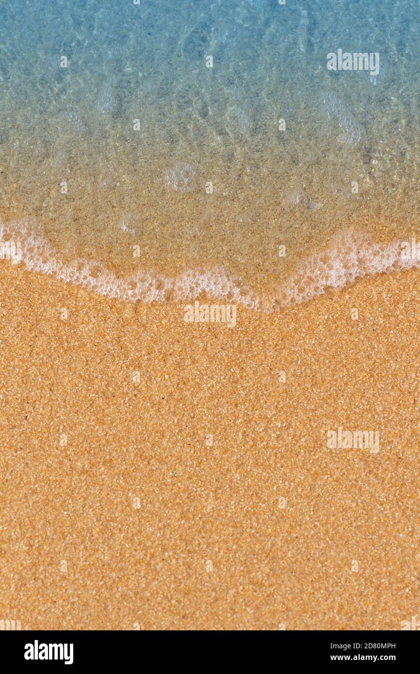 Texture background with surf, sea water and sand on the beach Stock ...