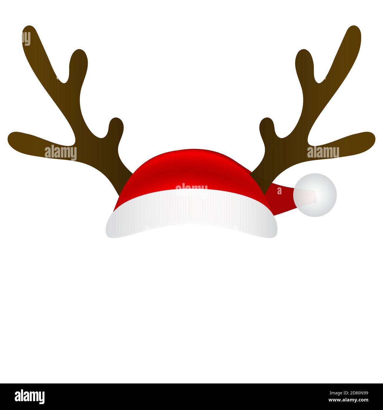 Reindeer antlers and santa claus cap mask template on white background.  Vector illustration for design Stock Vector Image & Art - Alamy