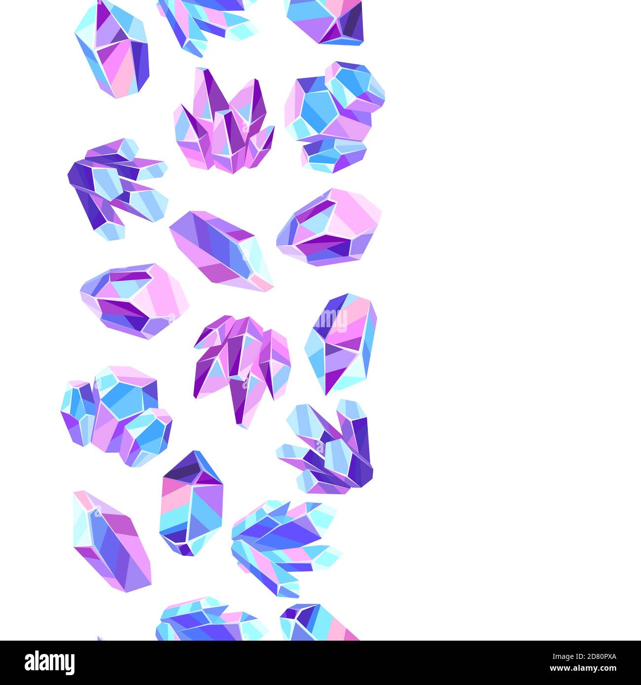 Seamless pattern with crystals and minerals. Stock Vector