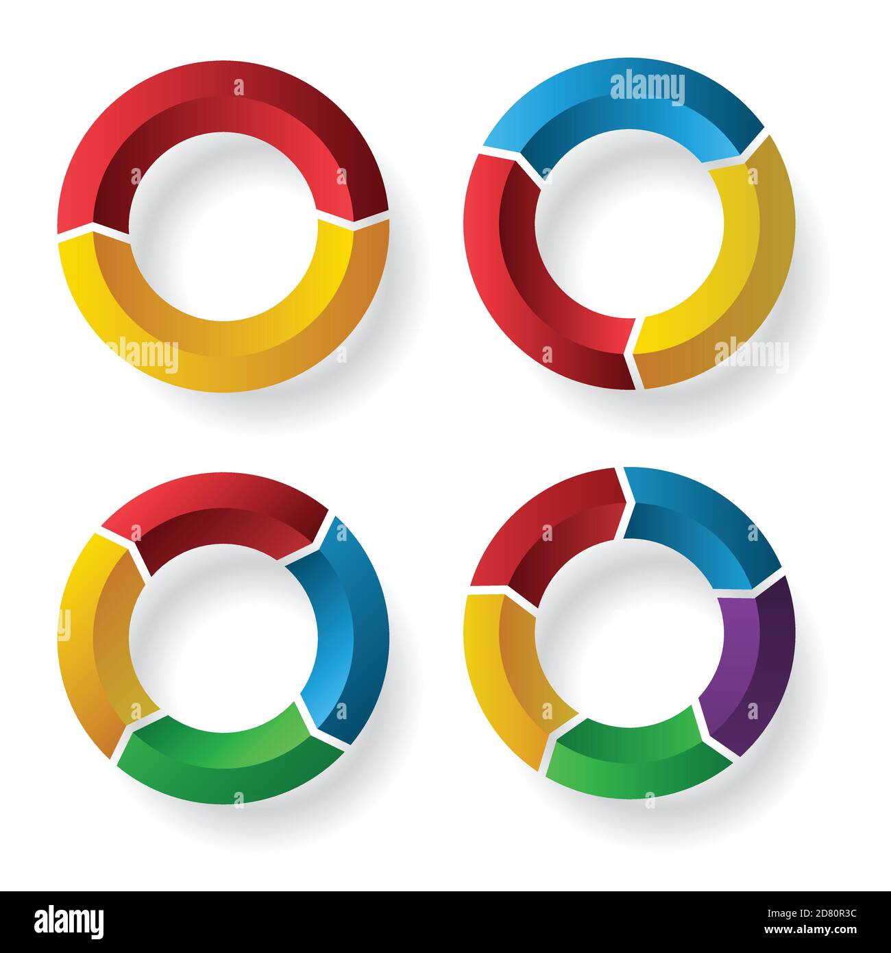 Circle chart set Stock Vector