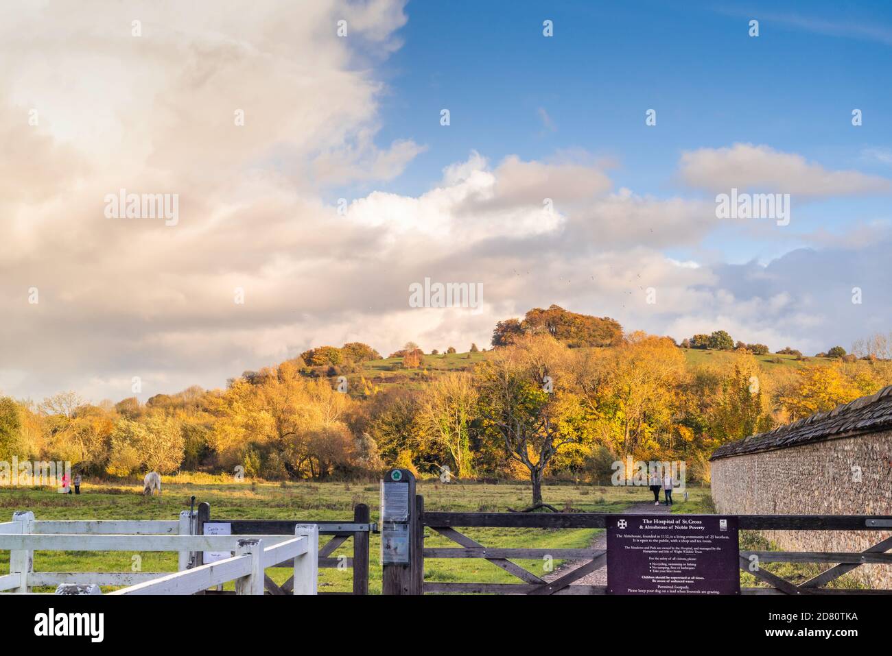 View from St Cross to St Catherine's Hill in Winchester during autumn, Winchester October 2020, Hampshire, England, UK Stock Photo