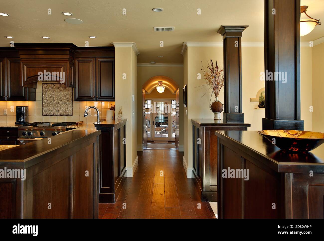 Kitchen and hallway, Denver, Colorado USA Stock Photo