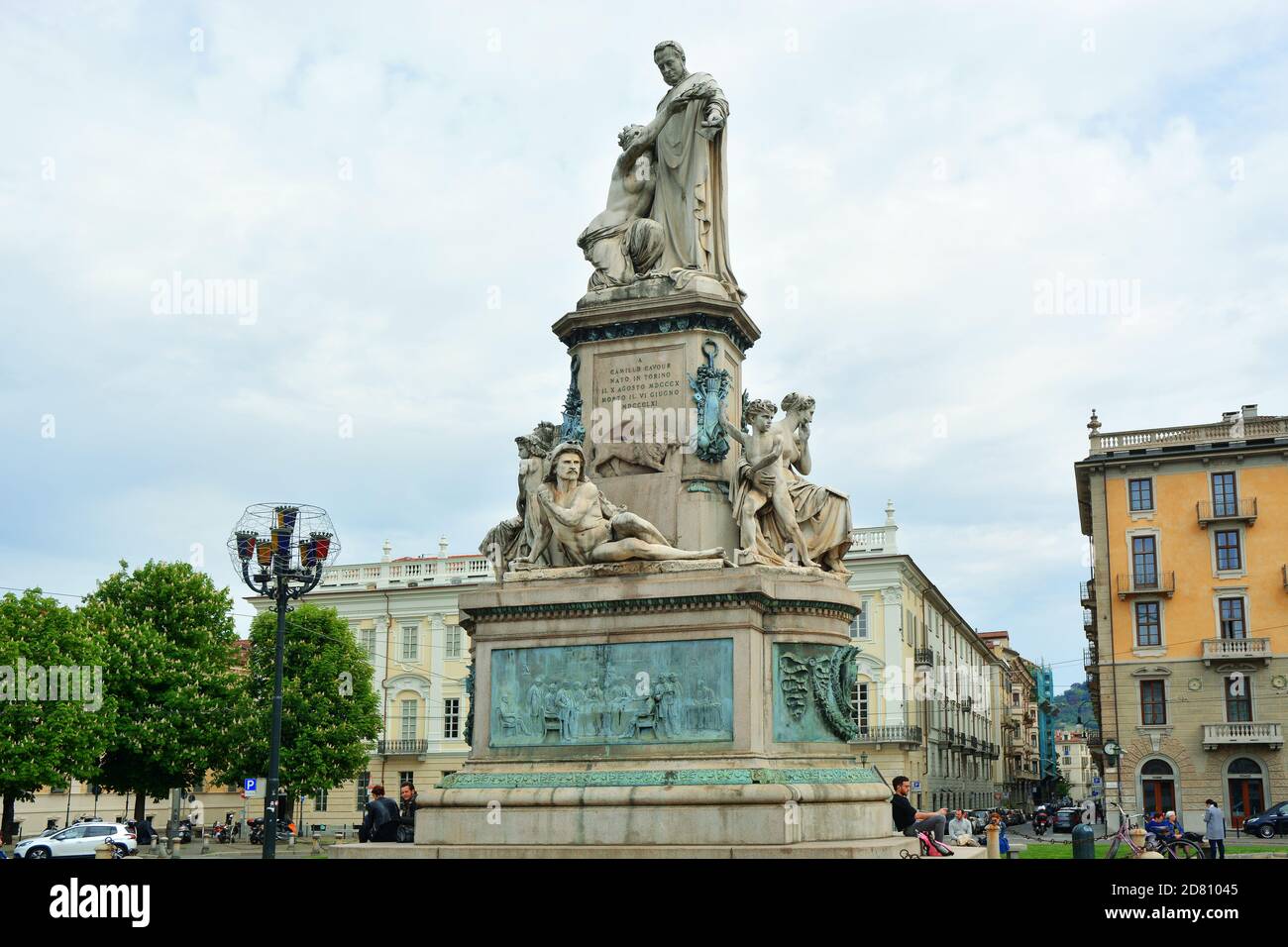 Turin, Piedmont/Italy -04/20/2019- The statue of the italian politician ...