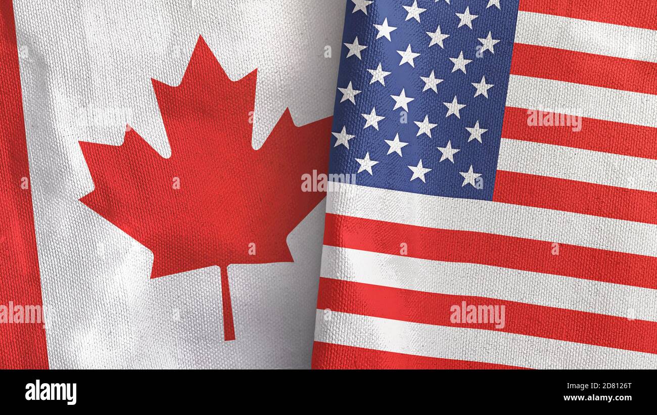 Usa canada flags together hi-res stock photography and images - Alamy