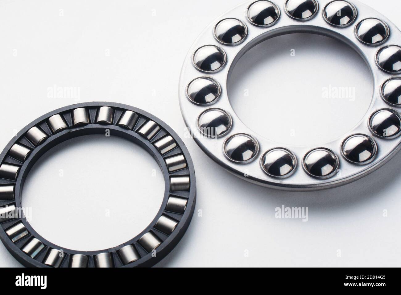 Metal Thrust Ball and Roller bearing isolated on white background