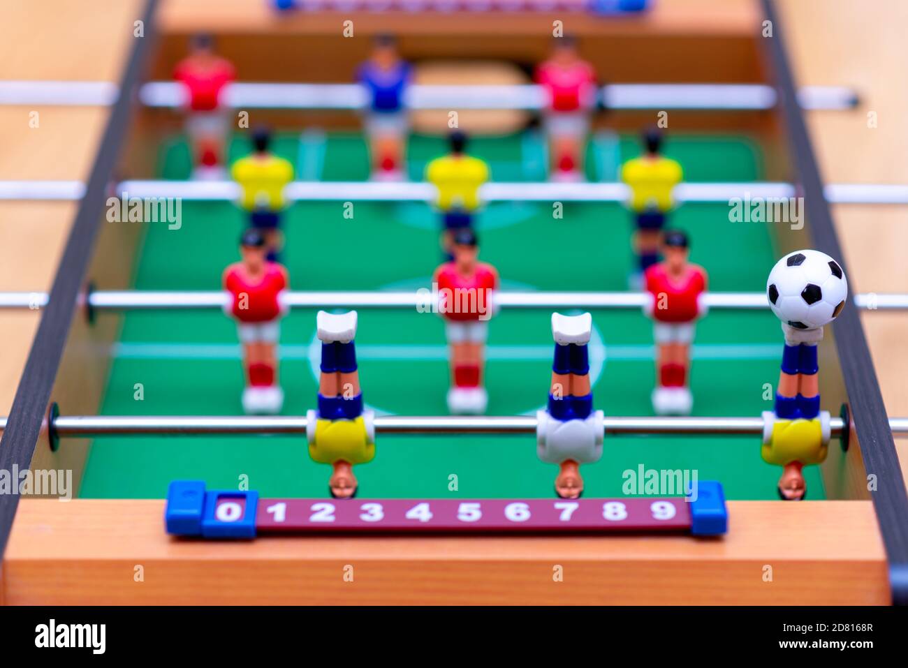 Soccer ball blue and yellow goal hires stock photography and images