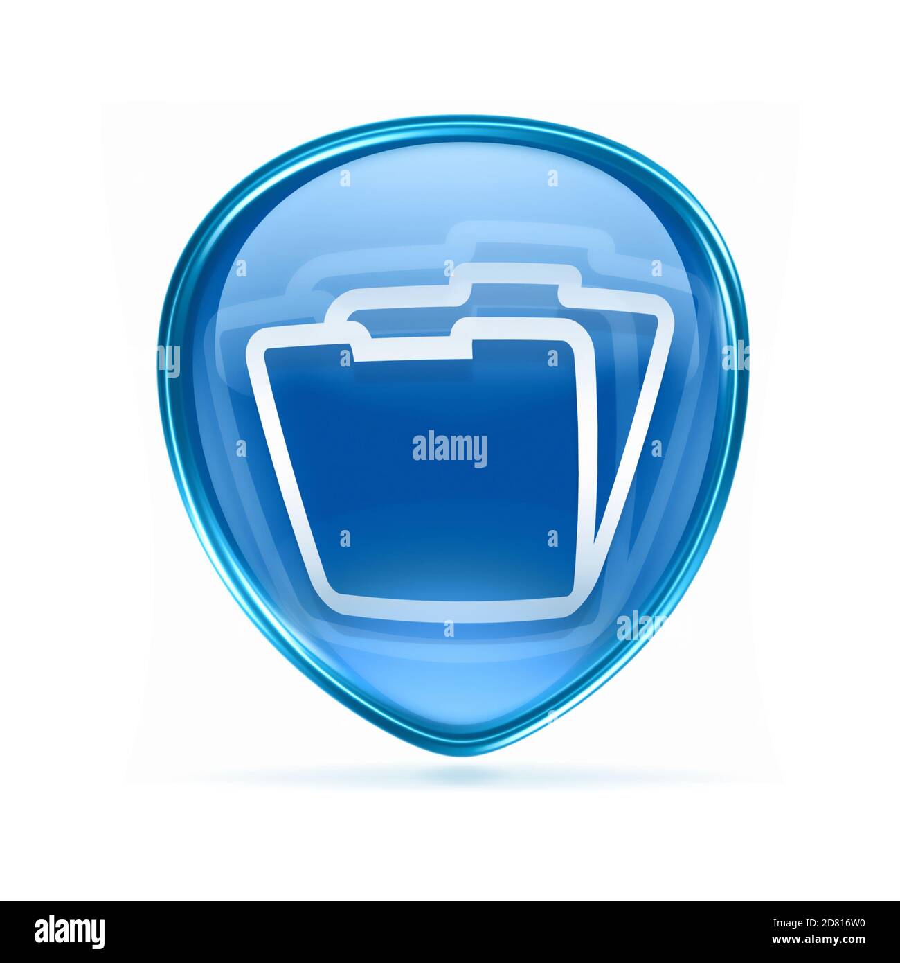 Folder icon blue, isolated on white background Stock Photo - Alamy