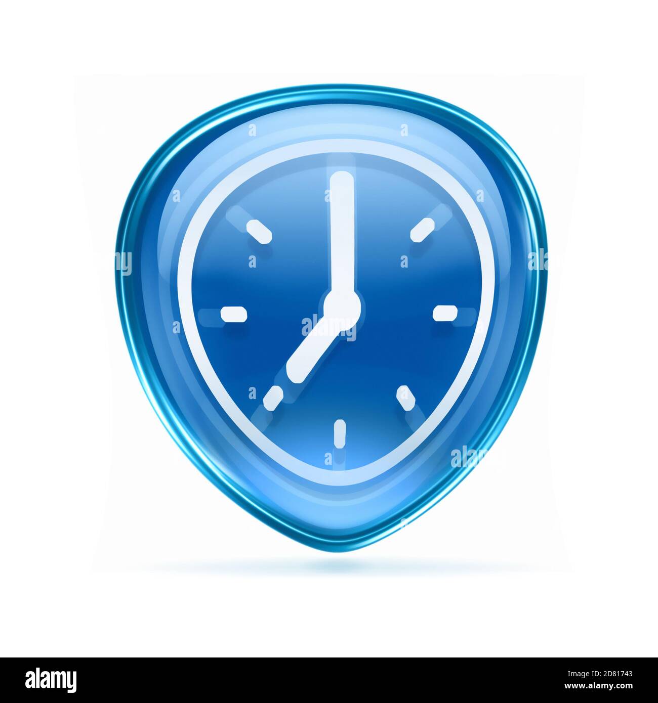clock icon blue, isolated on white background Stock Photo Alamy