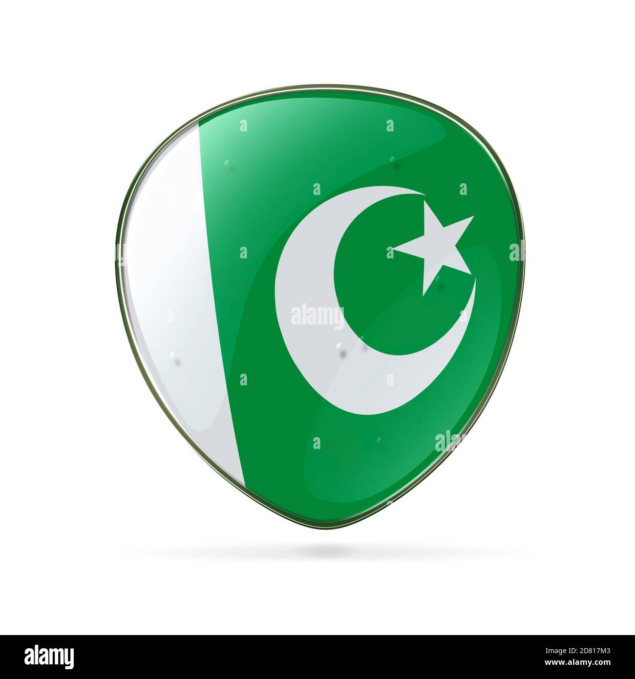 Pakistan Flag Icon, isolated on white background. Stock Photo