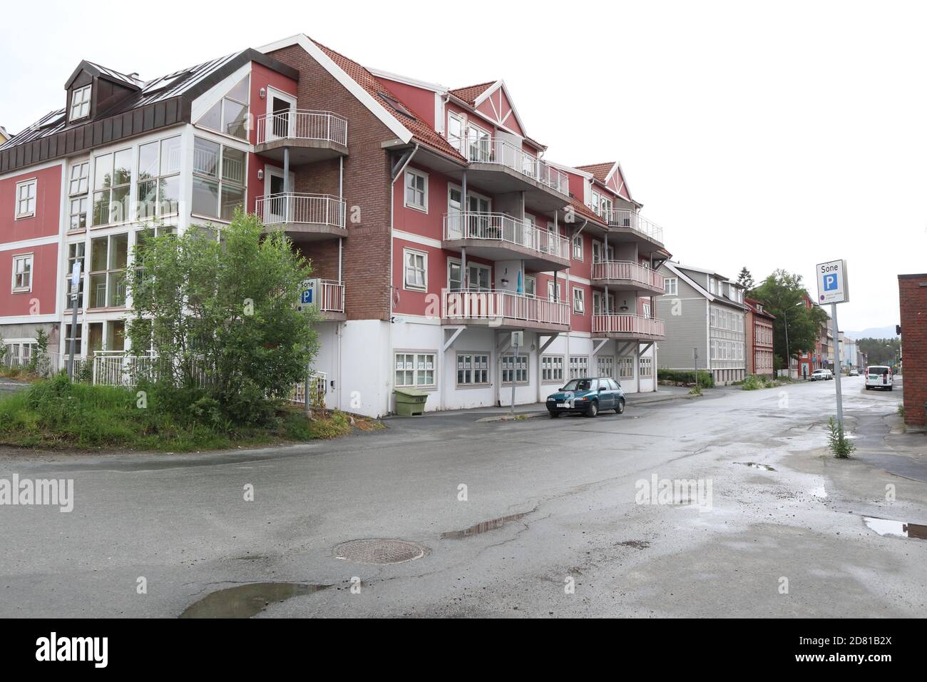Narvik, / Norway - June 23 2019: Residential houses in Narvik, Norway Stock Photo