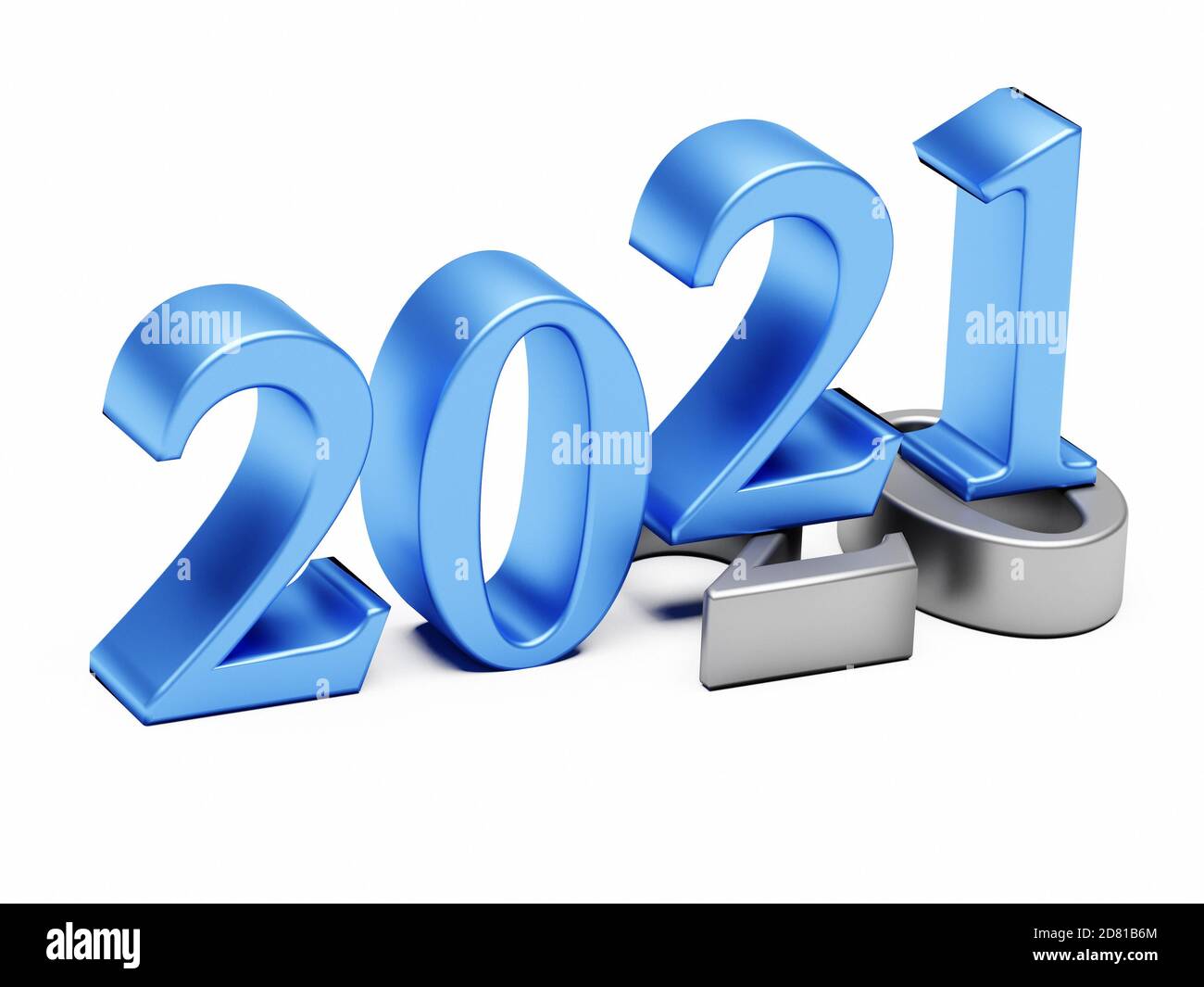 New year 2021 holiday concept. The number 2021 lies at 2020. 3d ...