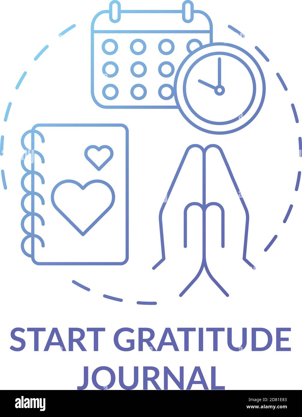 Start gratitude journal concept icon Stock Vector