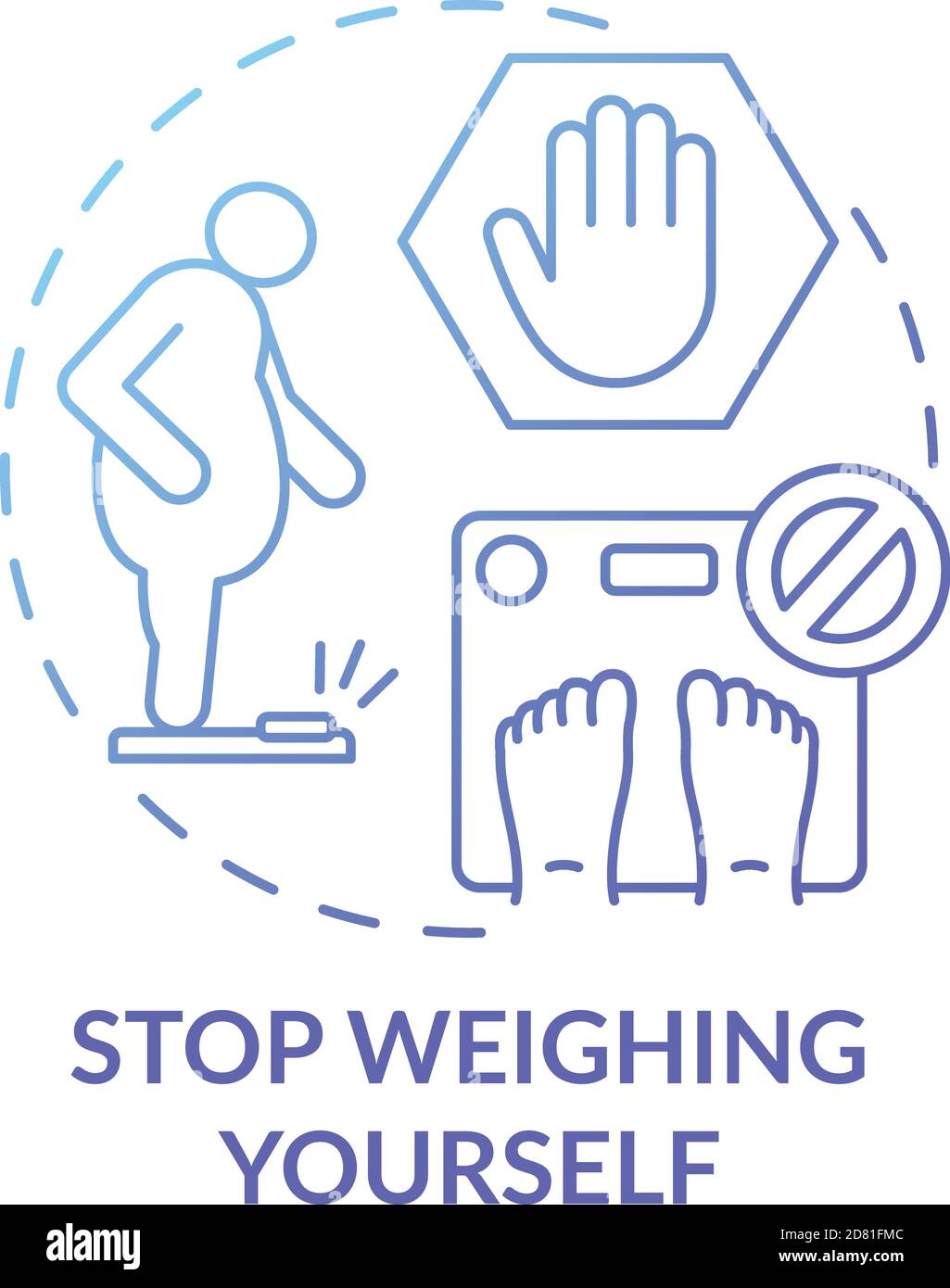 Stop Weighing Yourself Concept Icon Stock Vector Image Art Alamy