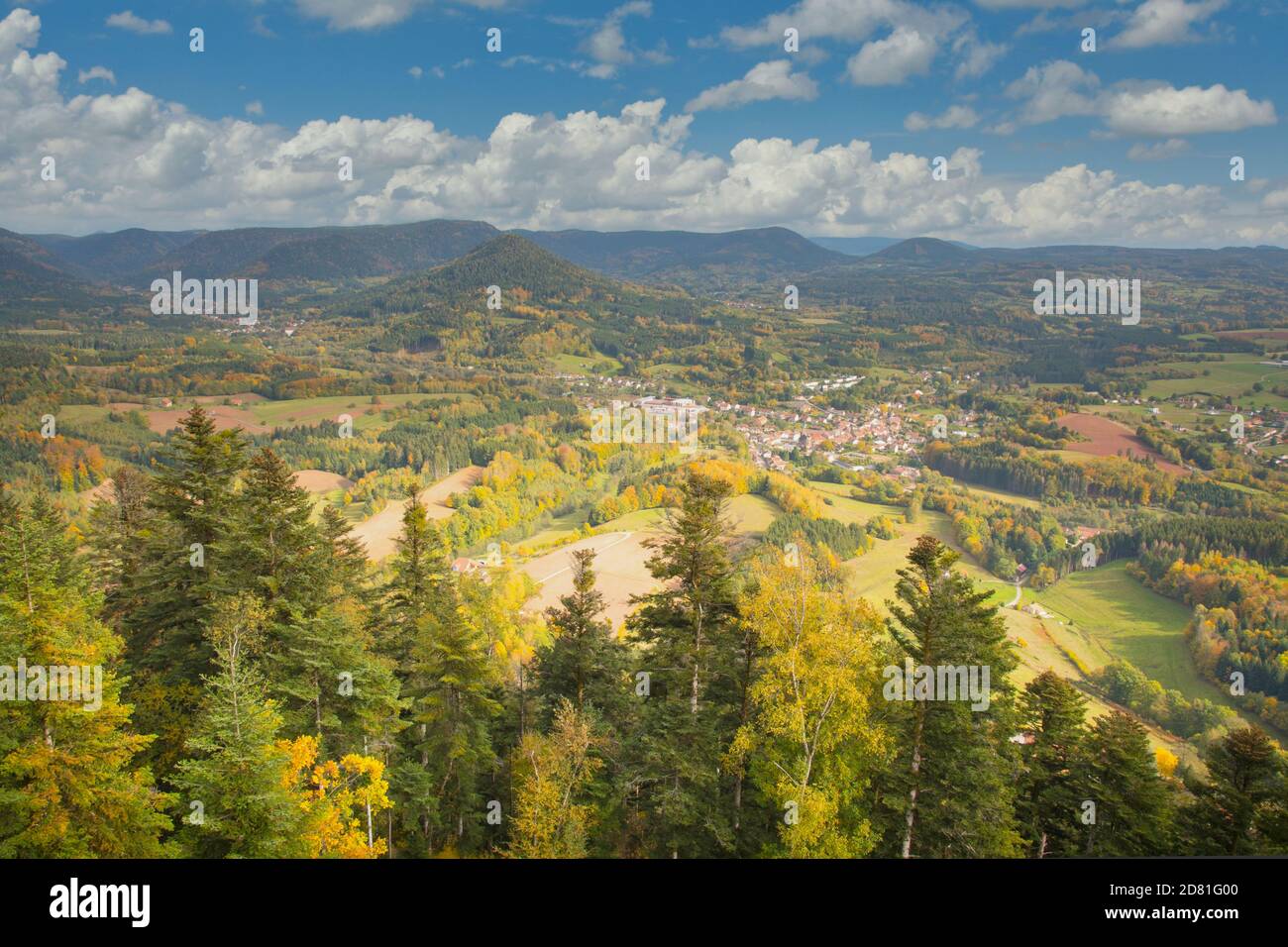 View to the landscape of Senones in the vosges mountain in france Stock Photo