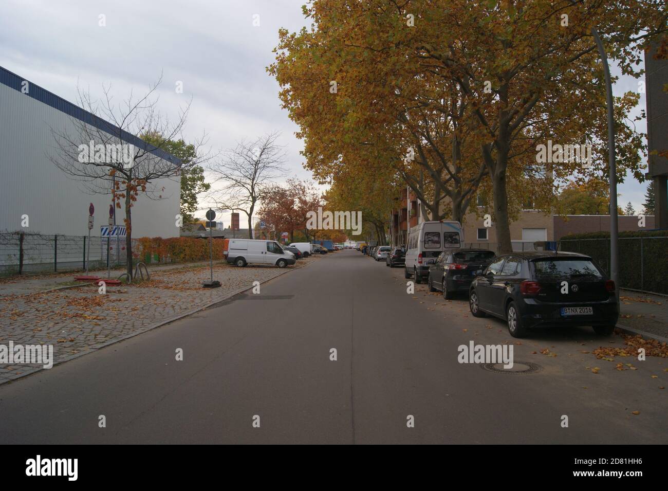 Altonaer Straße in Berlin-Spandau, Blickrichtung West, zwischen Päwesiner Weg und Grünhofer Weg. Stock Photo