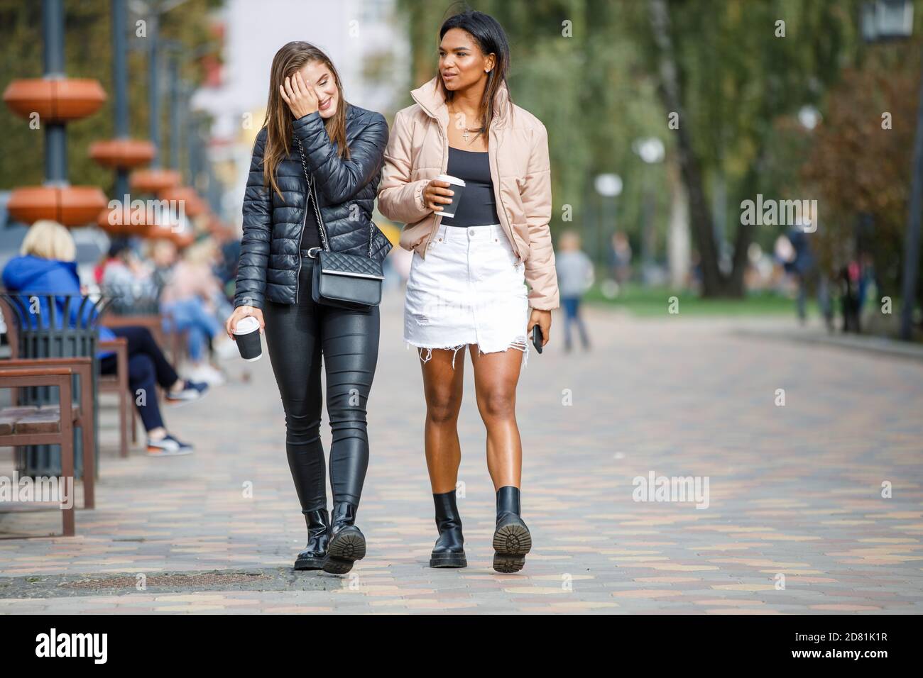 Women model walking street hi-res stock photography and images - Alamy