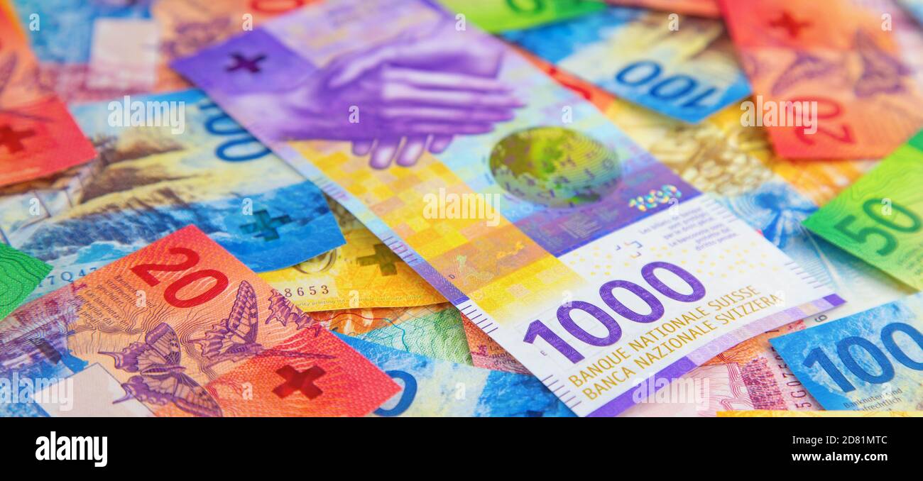 Collection of the new swiss banknotes (issued in 2017 Stock Photo - Alamy