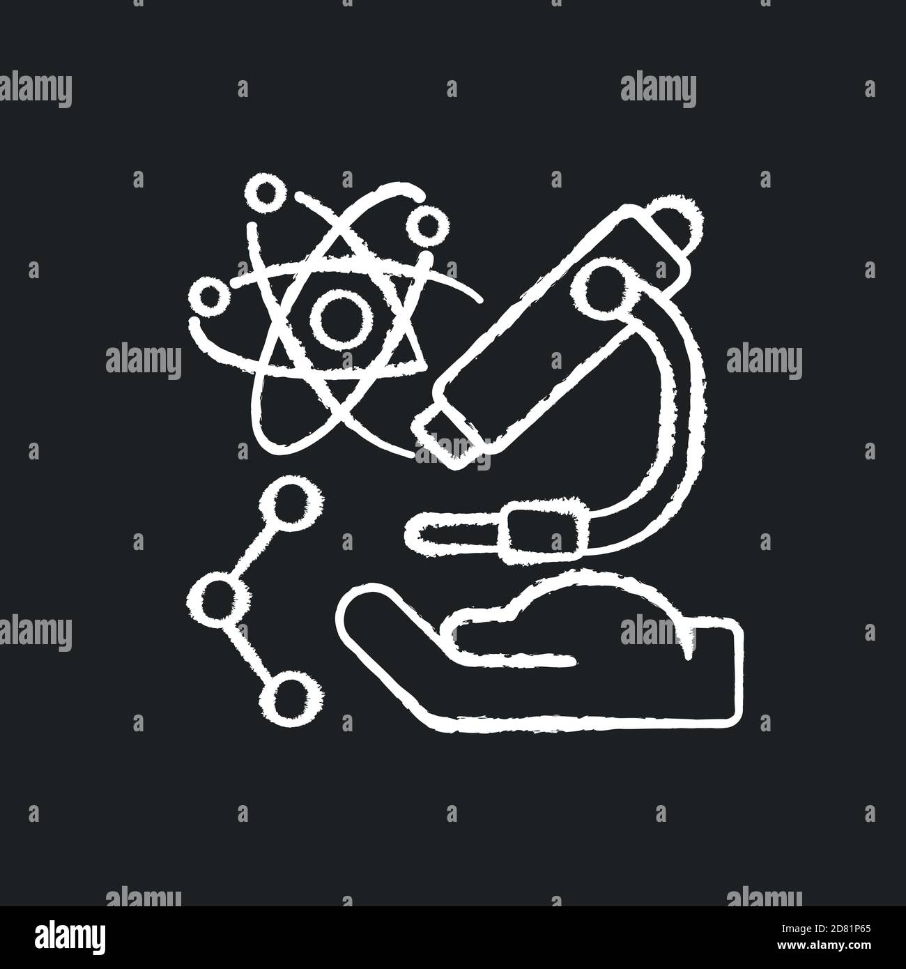 Science and research chalk white icon on black background Stock Vector ...