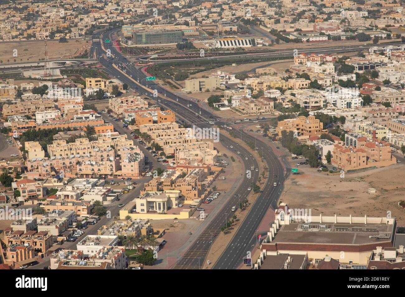 Aerial view of Dubai downtown. Dubai is biggest city of the United Arab