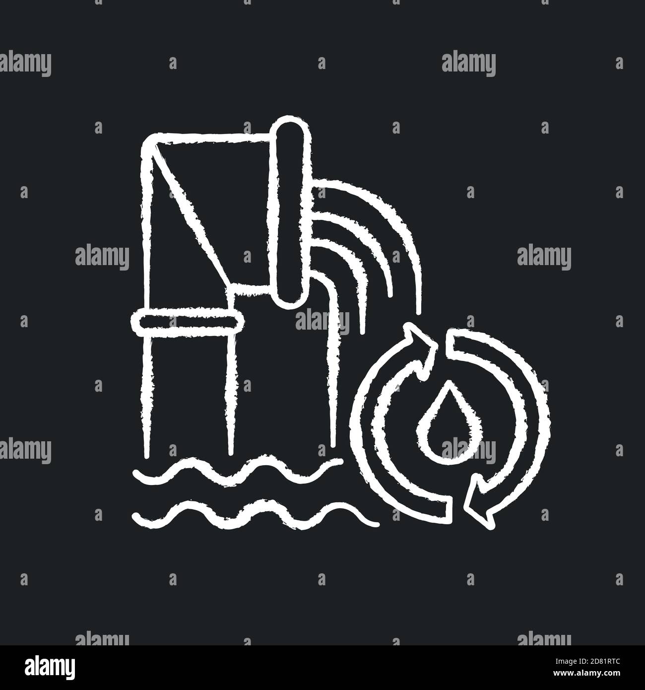 Water and wastewater chalk white icon on black background Stock Vector ...