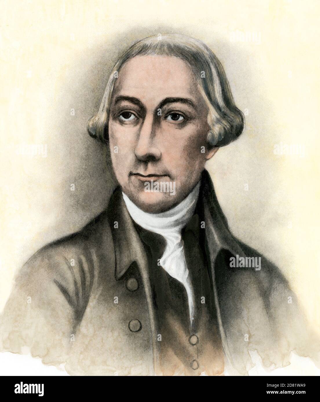 Joseph Hewes, signer of the Declaration of Independence. Hand-colored halftone Stock Photo