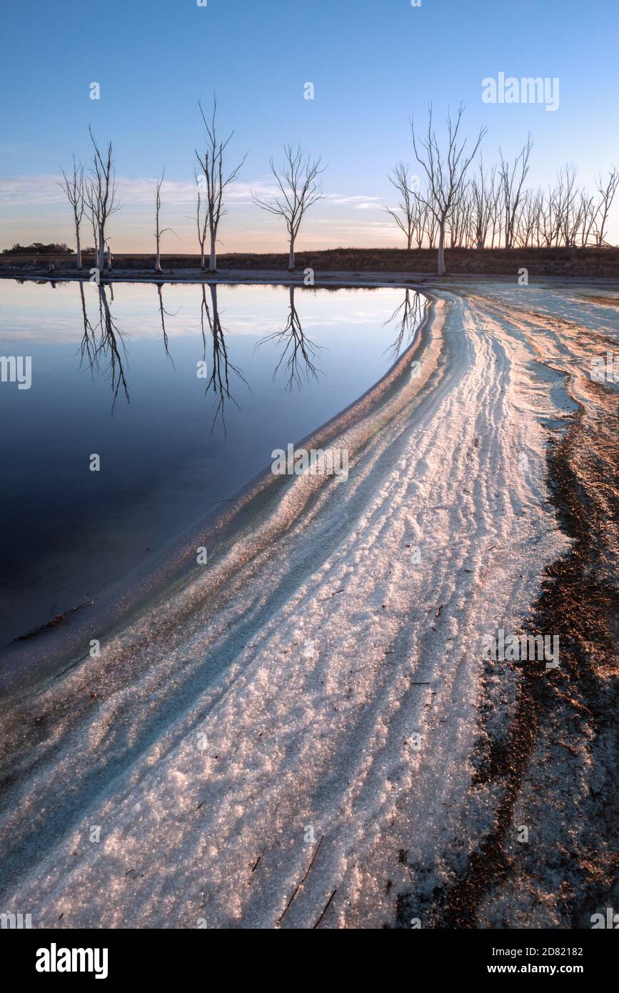 Soudium sulfate as a natural phenomenon in Epecuen, Buenos Aires Province, Argentina Stock Photo