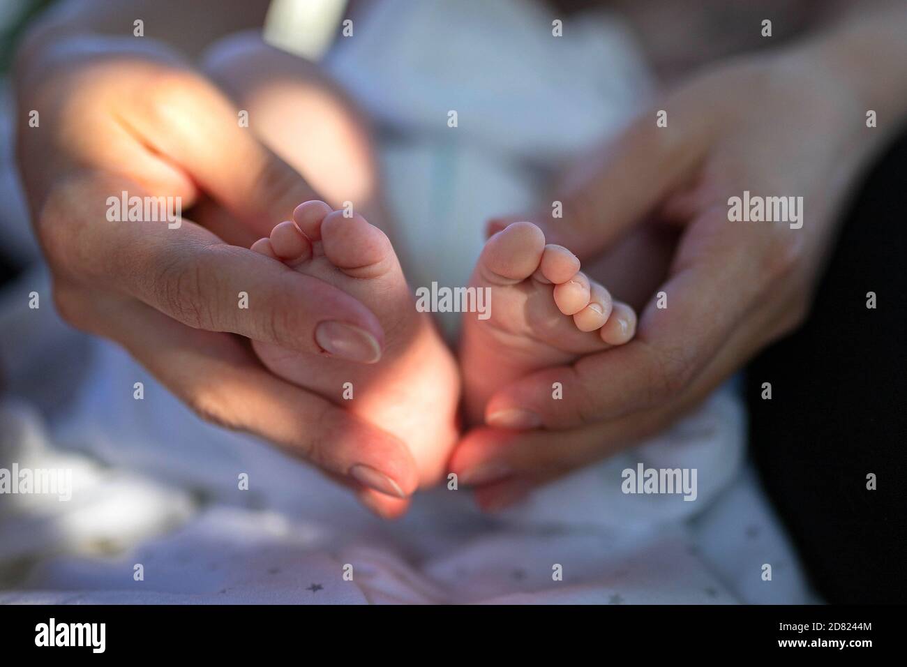Baby Foot In Mother's Careful Hands Stock Photo, Picture and Royalty Free  Image. Image 34998832.