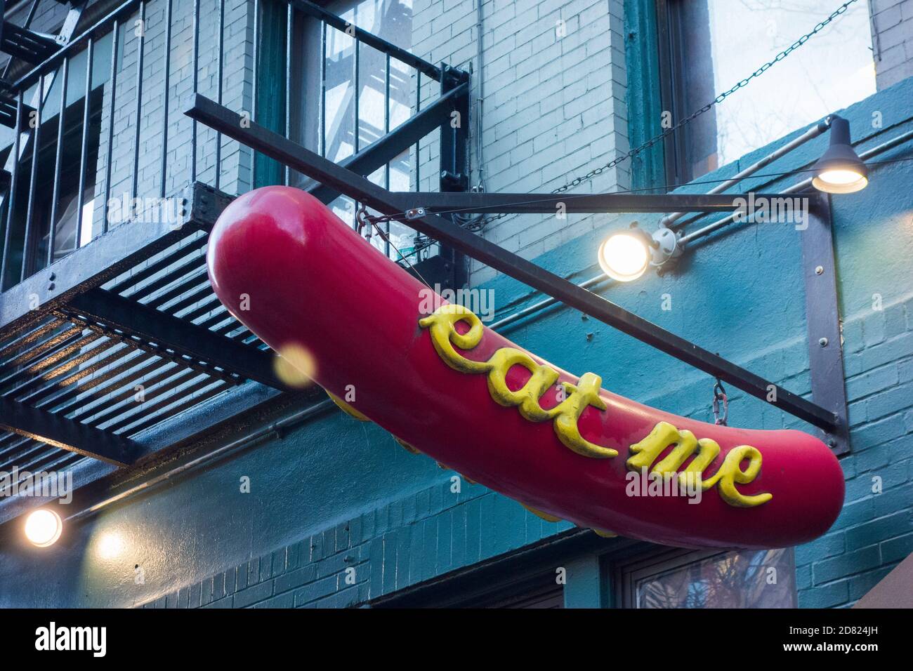 Crif Dogs restaurant sign in Manhattan NYC Stock Photo