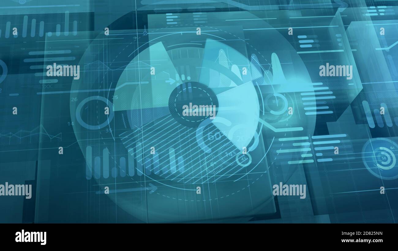 Corporate background with an array of infographic data Stock Photo - Alamy
