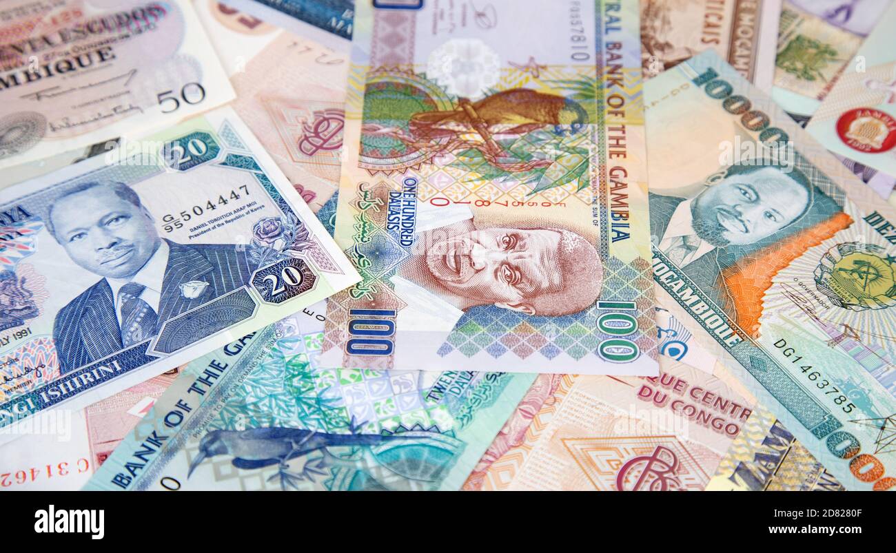 Variety of the African banknotes Stock Photo - Alamy