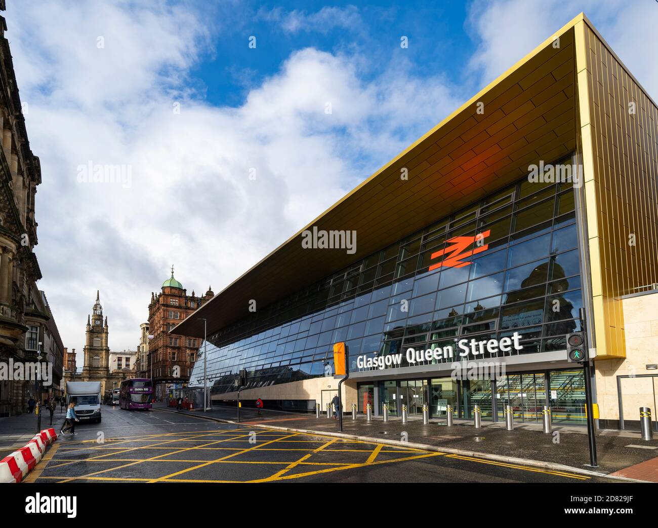 Exterior View Of New Facade Of Glasgow Queen Street Station In Glasgow Exterior View Of New Facade Of Glasgow Queen Street Station In Glasgow