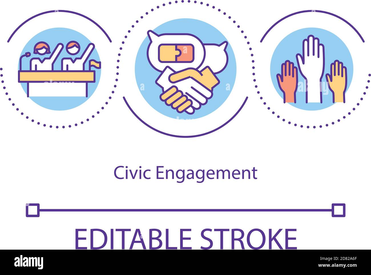 Civic engagement concept icon Stock Vector