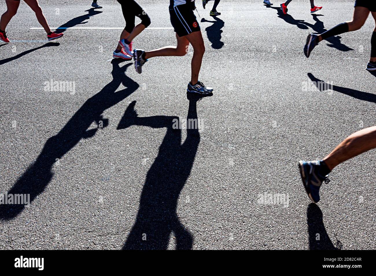 Marathon Runners Running in the NYC Marathon Stock Photo