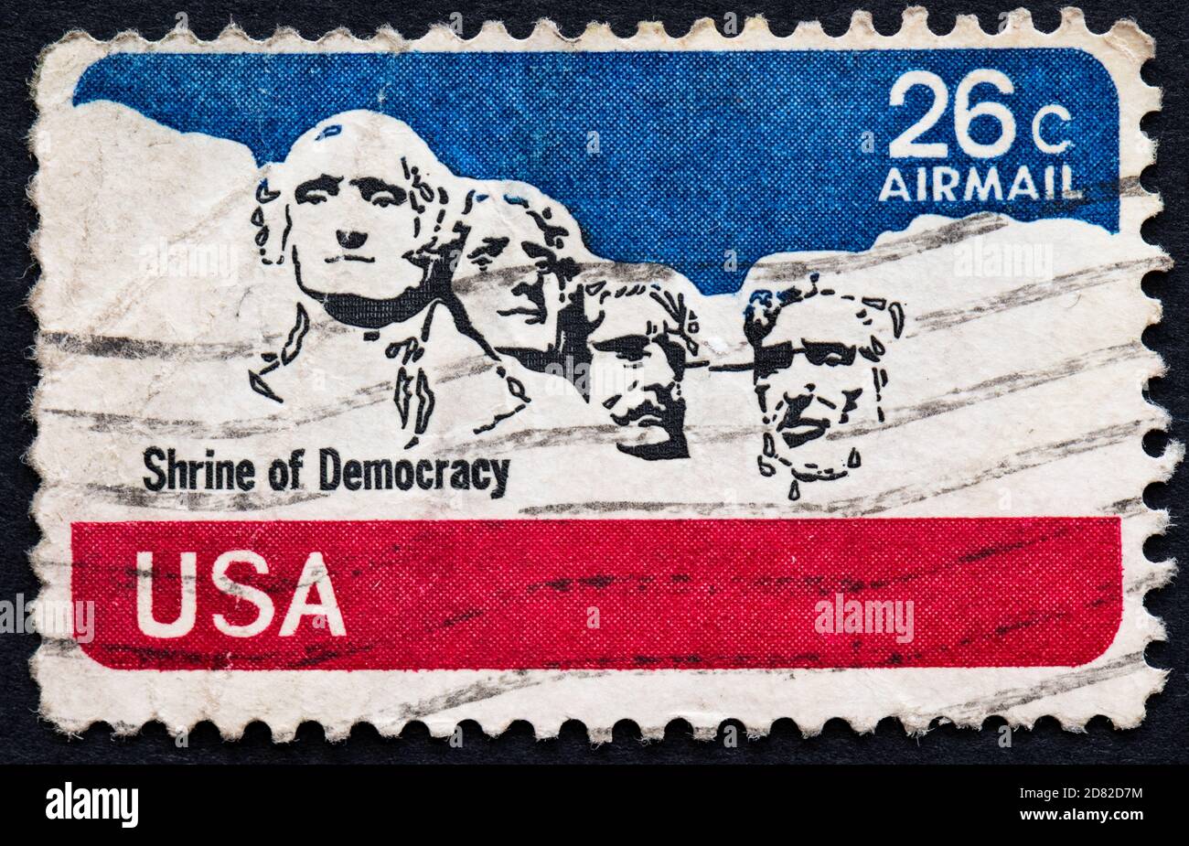Mount Rushmore National Memorial 26c airmail postage stamp issued 1974  USA Stock Photo