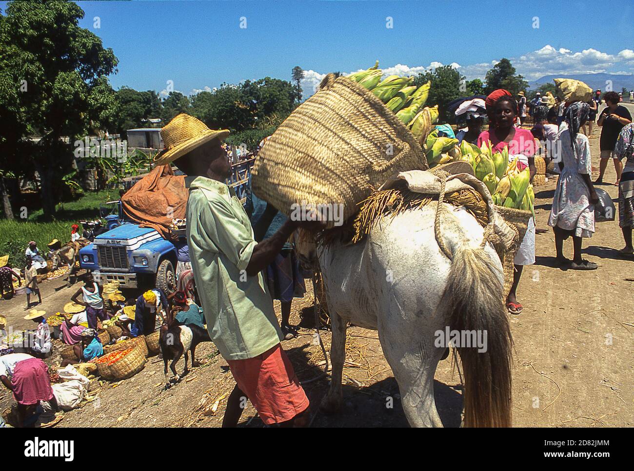 Rural market by the road to Cap Haitien,Haiti Stock Photo
