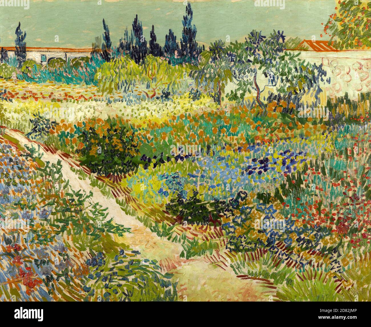 Title: The Garden at Arles Creator: Vincent van Gogh Date: 1888 Medium: Oil on canvas Dimensions: 72 x91 cm Location: Haags Gemeentemuseum, The Hague Stock Photo