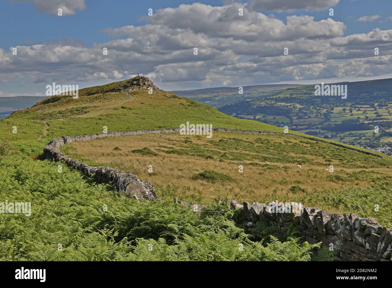 A view of Table Mountain above Crickhowell town in the Brecon Beacons