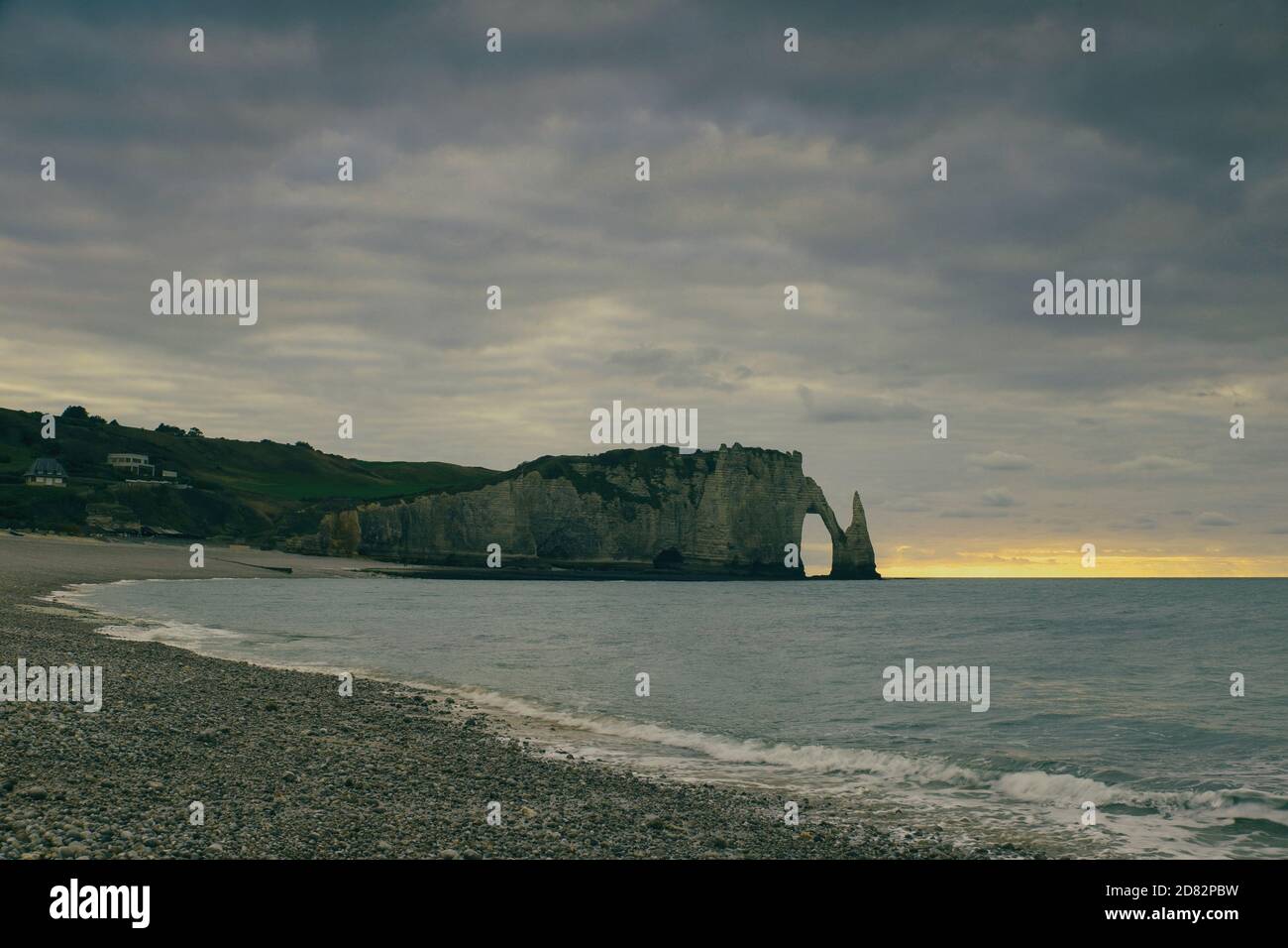 Cliffs of Etretat at dusk, Etretat-Normandy Stock Photo - Alamy