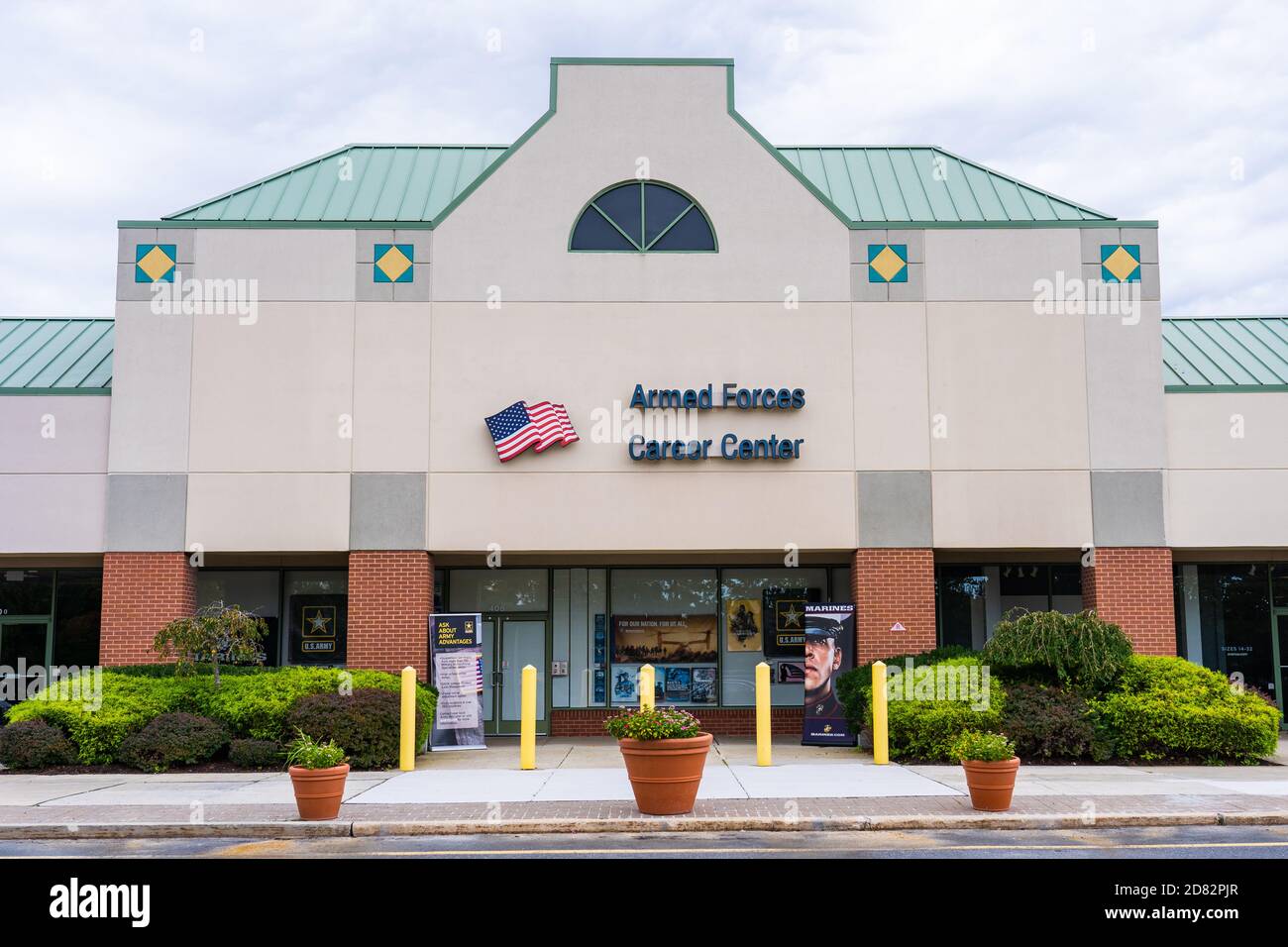 Mays Landing - Oct. 2, 2020: The Armed Forces Career Center is in the Consumer Square Mall. Stock Photo