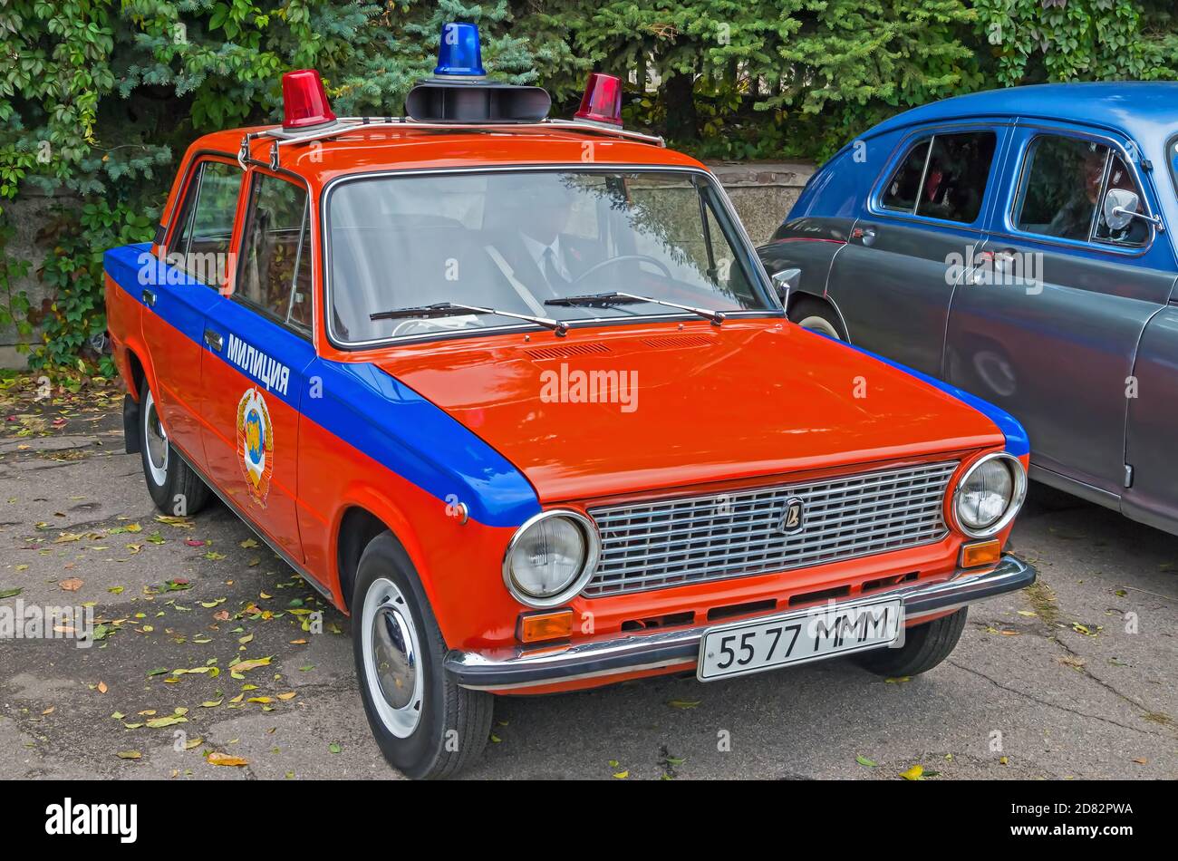 Dnipro, Ukraine - October 05, 2013: Retro car state traffic patrol of the Soviet Union's 1980 release Stock Photo