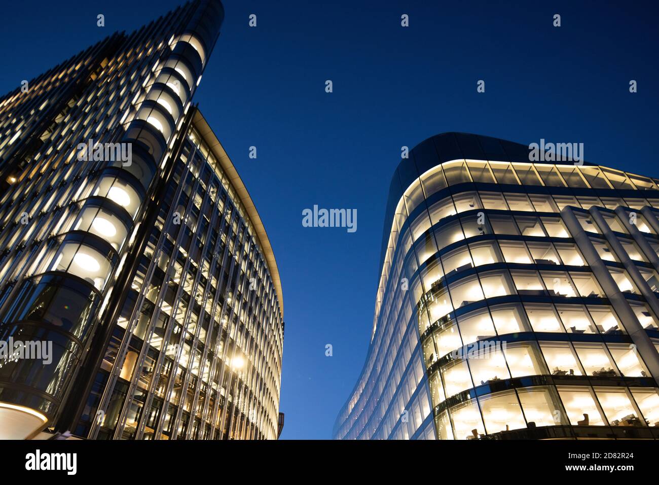 Deloitte LLP Corporate office and Goldman Sachs International Investment Banking London headquarters Stock Photo
