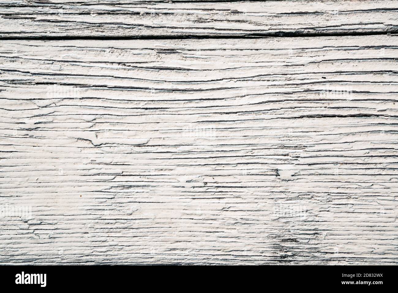 Milano -10/101/2020: wooden plank with peeling white paint Stock Photo