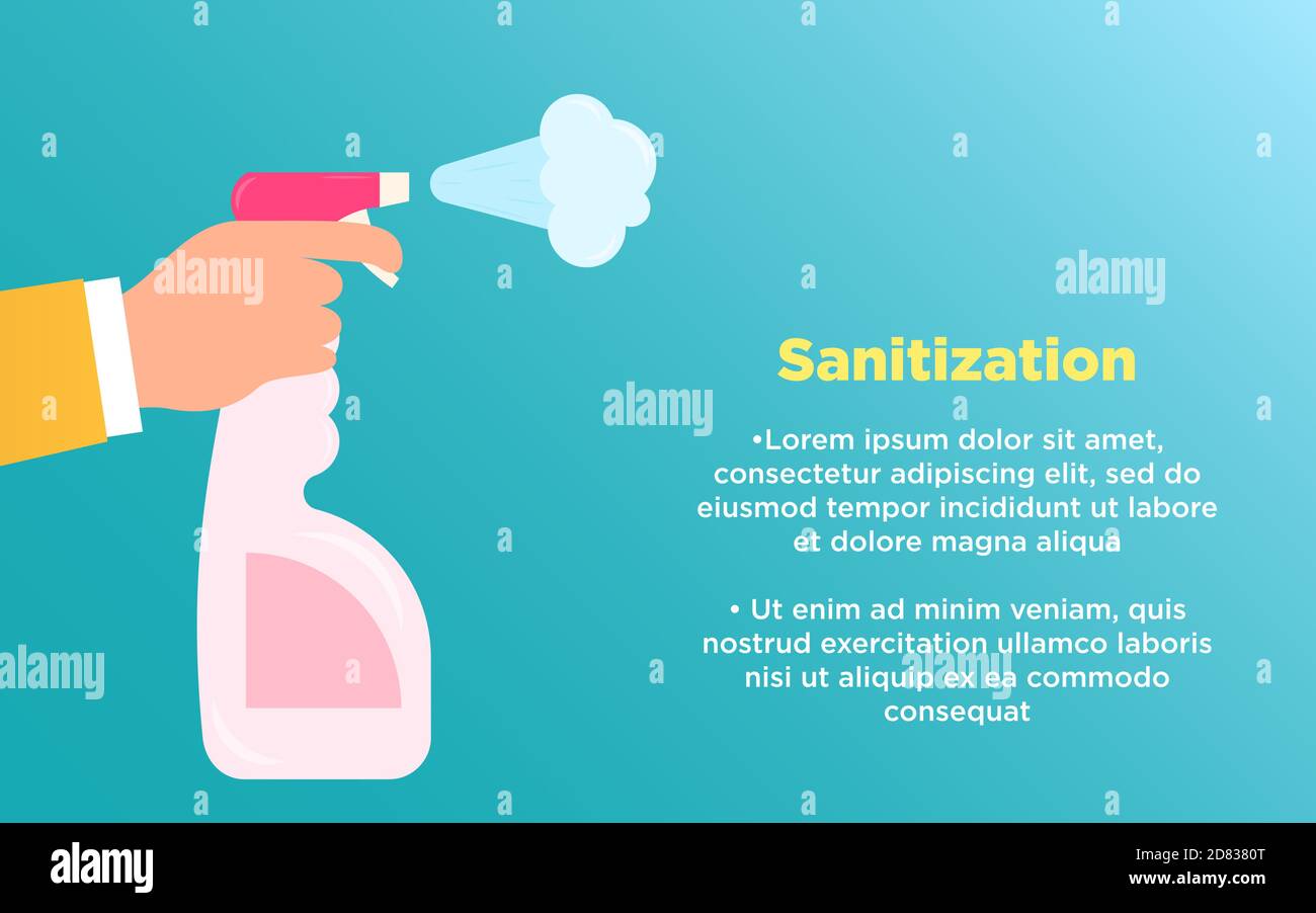 Sanitization Vector template for posters with copy space Stock Vector