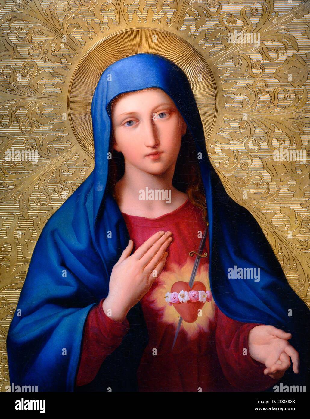 Vienna, Austria. 2020/6/19. The painting of the Immaculate Heart of Mary in Saint Peter's church (Peterskirche) in Vienna painted by Leopold Kupelwies Stock Photo